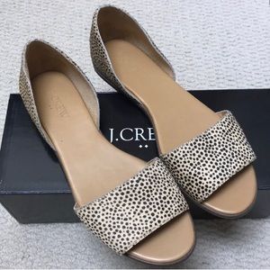 J Crew Leopard Print Morgan Calf Hair Flats
